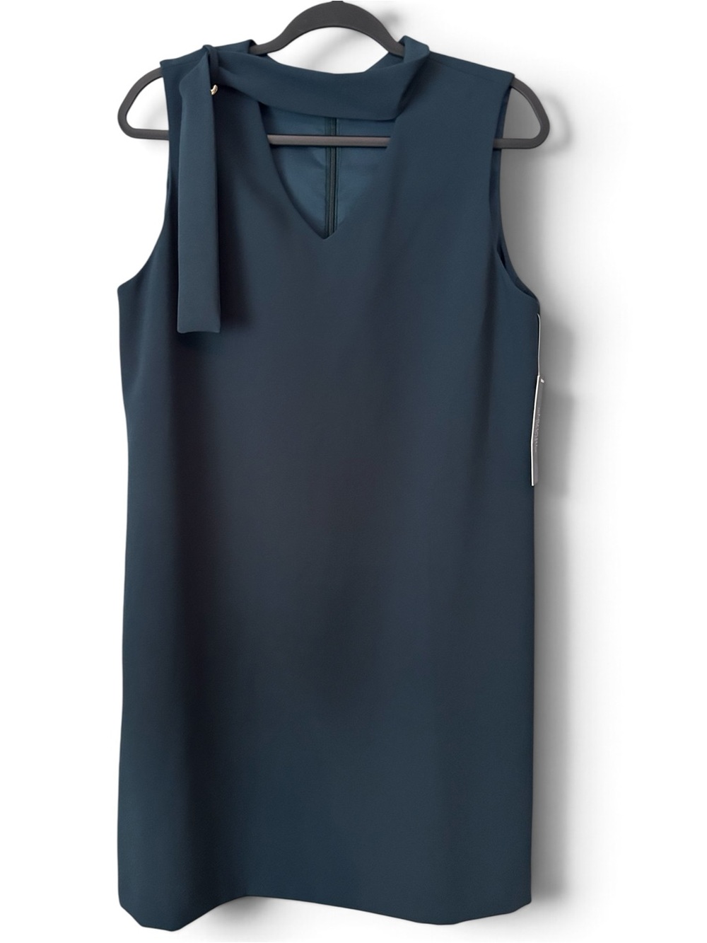Tahari Arthur S. Levine Green Tie Neck Shift Dress Size 12 NWT